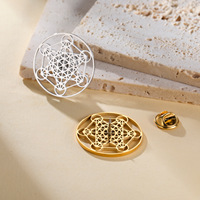 Badge personnalisé en acier inoxydable avec motif Roue d'Hécate, épinglette circulaire, broche de marque pour entreprise, épinglette de col