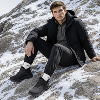 Bottes d'hiver imperméables unisexes, chaussures de randonnée, doublure en polaire épaisse, semelle extérieure en caoutchouc résistante au froid, chaussures de marche en plein air