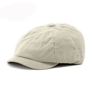 British Retro Newsboy Baker Boy Mens Gatsby <b>Hat</b> With <b>Flat</b> Cap Casquette Corduroy Newsboy Cap for Men - Product Image 3