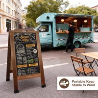 Tableaux magnétiques portables en A en bois de pin massif pour affichage de menu