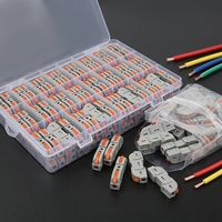 Connecteur de câble à ressort compact LT-211 pour rail DIN, bornes isolées en laiton 250V, 60 pièces/boîte, connexion rapide par emboîtement de câbles