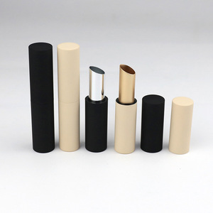 Magnetic Lipstick <b>Tube</b> Beige And Black Slanted Opening Cosmetic Packaging Empty <b>Plastic</b> <b>Tubes</b> - Product Image 2