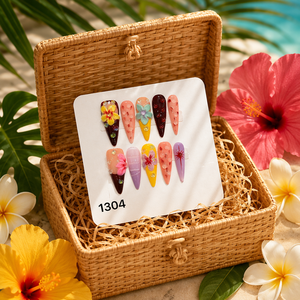 Faux ongles en acrylique à presser, forme stiletto, couvrance totale, motif floral avec strass, avec colle pour mariage et fête - Product Image 6