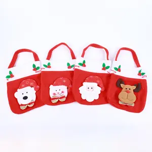 Christmas Creative Apple Santa Claus Candy Children's Gift Bag Christmas Gift Bag Bundle For Party Gift