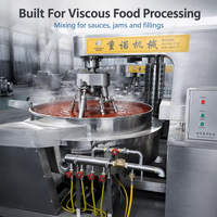 Marmite de Cuisson Industrielle à Double Enveloppe avec Mélangeur, Capacité 300L, Acier Inoxydable 304, Chauffage Multi-Voltage Vapeur/Électrique/GPL