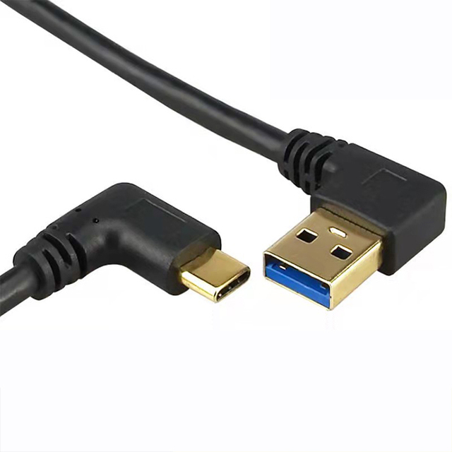 Usb Type C Male to Male 90 Degree Elbow Cable Usb 3.1 Type C 90 Degree Aluminum Alloy Angled USB C Cable
