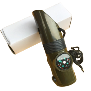 Ngoài trời 7-in-1 đa chức năng <span class=keywords><strong>LED</strong></span> la bàn còi sống sót phản ứng khẩn cấp Trận động đất cắm trại còi làm bằng nhựa bền - Product Image 4