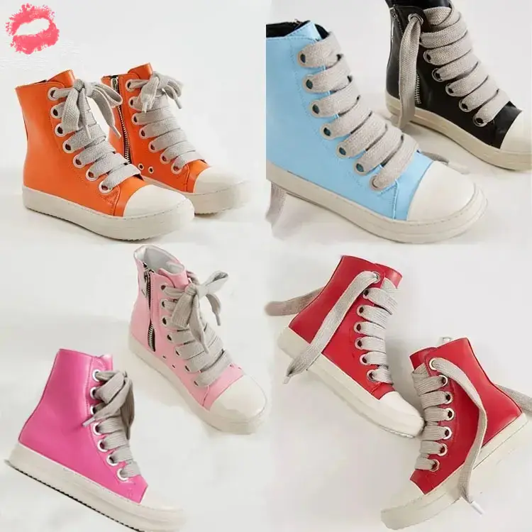 New arrivals fashion boutique special shoelaces casual pu leather flat women shoes 2024
