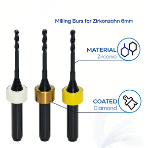 Frese Dentali CAD CAM in Carburo di Tungsteno, Diamante, DLC, VHF, PMMA, EMAX, <span class=keywords><strong>Zirconia</strong></span>, Titanio - Utensili di Precisione per Fresatura - Sistema Aperto ODM OEM - Product Image 3