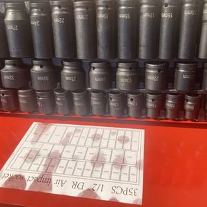 Ensemble d'outils combinés pneumatiques à douille courte et allongée de 12,5 mm, série 1/2, 35 pièces, pour la réparation de moteurs, pièces accessoires épaissies - Product Image 5