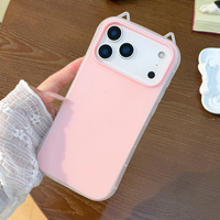Nouvelle coque de téléphone portable tendance, mignonne, avec oreilles de chat, en TPU, antichoc, anti-chute, protection 360°, sensation de peau, pour 18/17/16/15 Pro Max