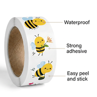 Rouleau d'autocollants animaux mignons personnalisés pour enfants, étiquettes de récompense, autocollants motivants en vinyle imperméable pour enseignants et salles de classe