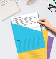 Pochettes de classement format Lettre avec demi-poches et notes pour l'organisation de documents