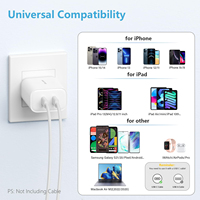 Adaptateur de chargeur mural HYTO USB C 36W, double port, prise US, UK, EU, charge rapide, chargeur GaN type C pour iPhone 16, Samsung, ordinateur portable