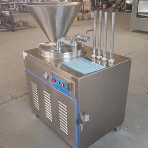 Relleno automático de salchichas Rojas, relleno de <span class=keywords><strong>perro</strong></span> caliente, fabricante de salami, pequeña máquina fresca automática con enlazador - Product Image 3