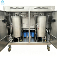 Distributeur d'eau glacée commercial 200L/H avec double réservoir d'eau froide de 50L en acier inoxydable 304, robinet à poussoir, refroidisseur d'eau extérieur