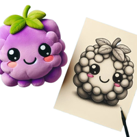 Peluche douce en coton PP, motif raisin, mascotte personnalisée, créez votre propre design, peluche mignonne et kawaii