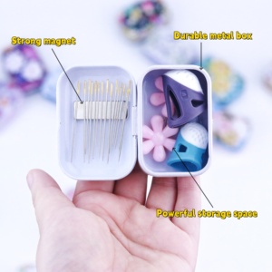 Magnetic Floral Needle <strong>Case</strong> <strong>with</strong> Needle Threader &amp; Thimbles <strong>Sewing</strong> Notions Organizer Needle Minder Perfect Needlework - Product Image 3