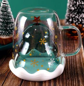 Handmade <strong>Christmas</strong> Double Wall <strong>Glass</strong> Cup Set Coffee <strong>Mug</strong> 300ml - Product Image 3