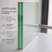 Verre trempé feuilleté transparent/ultra transparent avec intercouche PVB acoustique 6,38 mm 12,76 mm pour terrasse, toit, auvent, garde-corps