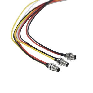 Adaptateurs étanches IP67 personnalisés série M5 connecteur de câble prise mâle 3/4 broches et prise arrière fixée série Aviation - Product Image 2