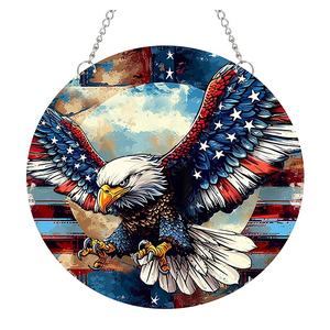 Eagle Wall Art Acrylique Fenêtre Suspendue Patriotique Plastique Artisanat Yard Signes et Affiches Imprimées pour <span class=keywords><strong>Garage</strong></span> Homme - Product Image 1