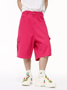 Novedad de verano, ropa de trabajo de vaquero, pantalones cortos de mezclilla para <span class=keywords><strong>hombre</strong></span>, Pantalones rectos de pierna ancha con bolsillos 3D, pantalones sueltos informales versátiles <span class=keywords><strong>Cargo</strong></span> para <span class=keywords><strong>hombre</strong></span> tejidos - Product Image 2