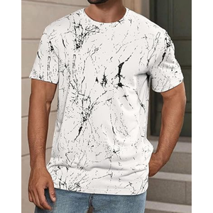 T-shirt décontracté uni pour homme en tissu tricoté polyester, manches courtes, coupe classique, anti-boulochage, style streetwear - Product Image 6