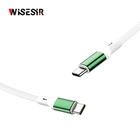 Câble de charge rapide USB Type-C en alliage d'aluminium WISESIR avec logo personnalisé, charge rapide PD 60W, pour iPhone, ordinateur, appareil photo