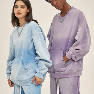 Sudadera con Capucha AR2320 para Hombre, Teñida con Técnica Tie-Dye, Bordada, Tejida, 360GSM, Forro Personalizado, Cuello Redondo, Estilo Oversize, Otoñal, Desgastada, Estilo Urbano - Product Image 2