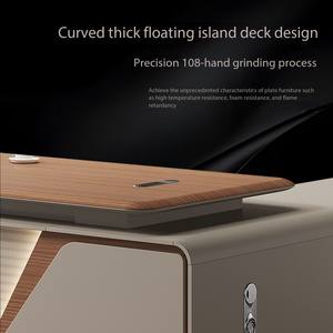 Set kursi meja kantor eksekutif Modern desain manajer presiden Panel kayu kelas atas - Product Image 2