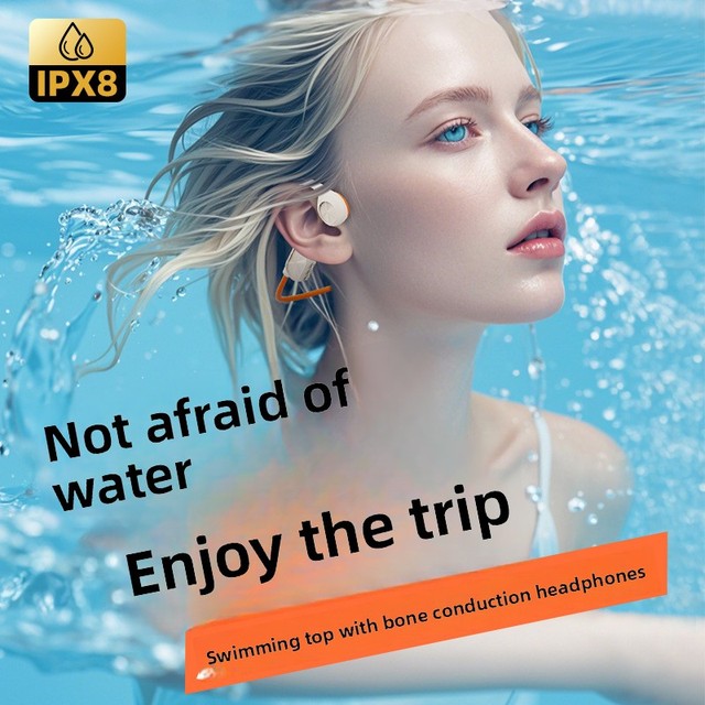 X7pro Bone Conduction Headphones IPX8 Waterproof Ear-hook Built-in 32GB Storage for Private Mold Long Battery Life Sports