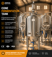 Fermenteur conique en acier inoxydable de 500 L en stock, unitank isobare avec refroidissement par enveloppe glycolée pour équipement de brasserie artisanale
