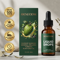 OEM/ODM Gouttes liquides 10-en-1 de Corossol Amer avec Algues Marines et Moringa pour le Soutien Immunitaire, l'Énergie et le Bien-être des Adultes
