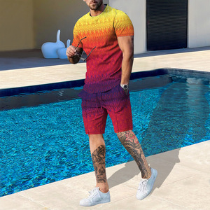 <span class=keywords><strong>Abbigliamento</strong></span> <span class=keywords><strong>casual</strong></span> da <span class=keywords><strong>uomo</strong></span> set di due pezzi pantaloncini T-shirt estiva e set corto da <span class=keywords><strong>uomo</strong></span> - Product Image 4