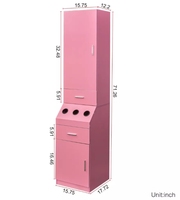 Mobilier de salon mural rose moderne Stations de salon de coiffure équipement avec armoire de rangement d'outils pour salon de coiffure
