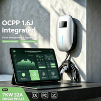 Borne de recharge murale pour VE 7 kW Type 2 Niveau 2 AC pour garage résidentiel, appartement, Asie du Sud-Est, 220 V monophasé