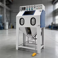 Petit sablage à sec en métal avec plateau tournant et pistolet de sablage automatique pour nettoyage haute pression
