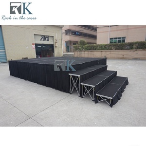 <b>Wooden</b> Platform Carpeted Finish Stage with Skirts Quick Install Stage - Product Image 2
