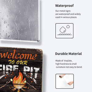 Juego de Letreros Metálicos Vintage para Fogatas, Decoración Retro para Pared de Patio, Cabaña, Hogar, Jardín - Product Image 6