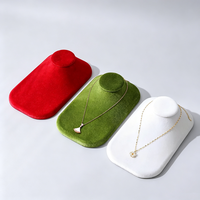Ensemble de présentoirs à bijoux en velours, support pour colliers rouge, olive, blanc, pour boutique, showroom, bijouterie, décoration intérieure