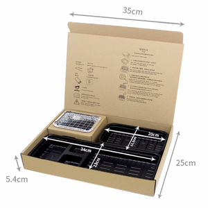Caja Bento para Barbacoa Ecológica de Materiales Reciclados, Contenedor de Alimentos Desechable de Papel Kraft con Logotipo Personalizado para Uso en Exteriores - Product Image 2