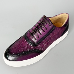 Zapatillas Casuales de Skateboarding para Hombre, de Cuero Genuino, con Diseño Especial, Punta Redonda, Cordones, Retro, Suela Gruesa, Hechas a Mano - Product Image 3