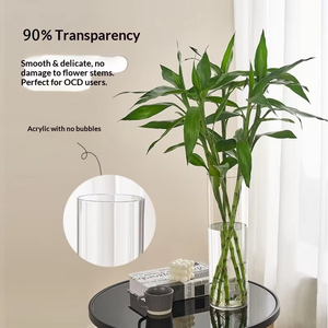 Jarrón Transparente de Plástico PET, Apto para Plantas Hidropónicas, Recipientes Cilíndricos para Flores y Macetas de Floristería - Product Image 3