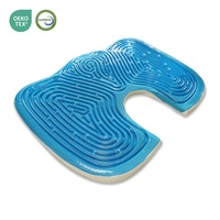 Coussin de siège en mousse à mémoire de forme avec gel rafraîchissant et respirant en forme de U, housse amovible, certifié OEKO-TEX, pour le bureau, les jeux et les fauteuils roulants