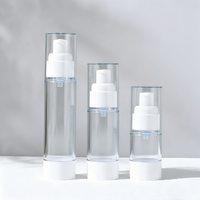 Botol Plastik PP Mini Travel Set Vacuum Dispensing untuk Semprotan/Lotion, Pompa Kosmetik Kosong, Portable, Perawatan Kulit, Tutup Ulir