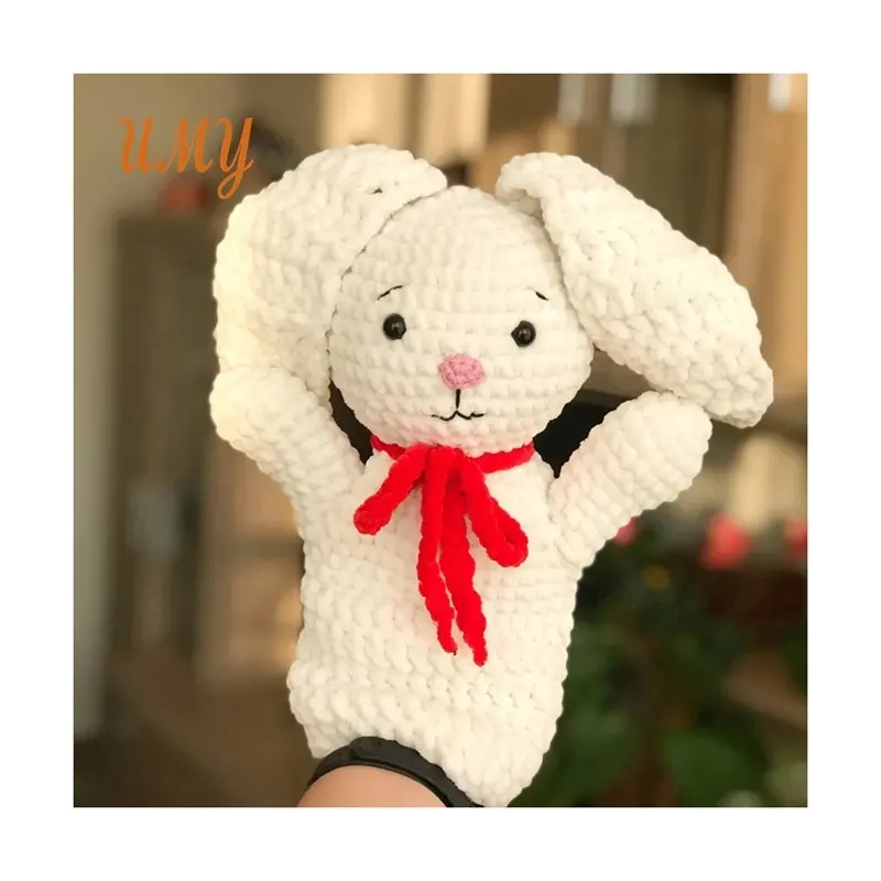 Мягкий Кролик ручной работы, вязаный кроше кролик, мягкие плюшевые животные, игрушки-марионетки