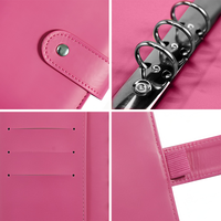 Mini Classeur A7 en Cuir PU à 6 Anneaux pour Budget avec Beaux Autocollants et Pages Intérieures pour Organisation Scolaire et Collection