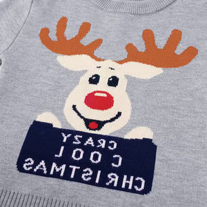 เสื้อสเวตเตอร์เด็กผู้ชายผ้าฝ้ายลำลอง ลายไดโนเสาร์ ตกแต่งลายการ์ตูน สำหรับฤดูหนาวและฤดูใบไม้ร่วง คริสต์มาส - Product Image 4