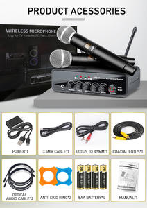 Système de micro sans fil UHF professionnel DX-10 1 à 2 micros sans fil TV KTV avec entrée <span class=keywords><strong>optique</strong></span> coaxiale pour scène - Product Image 5